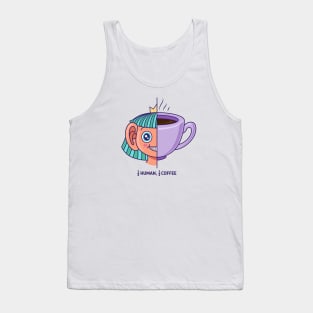 Half human, half coffee illustration Tank Top